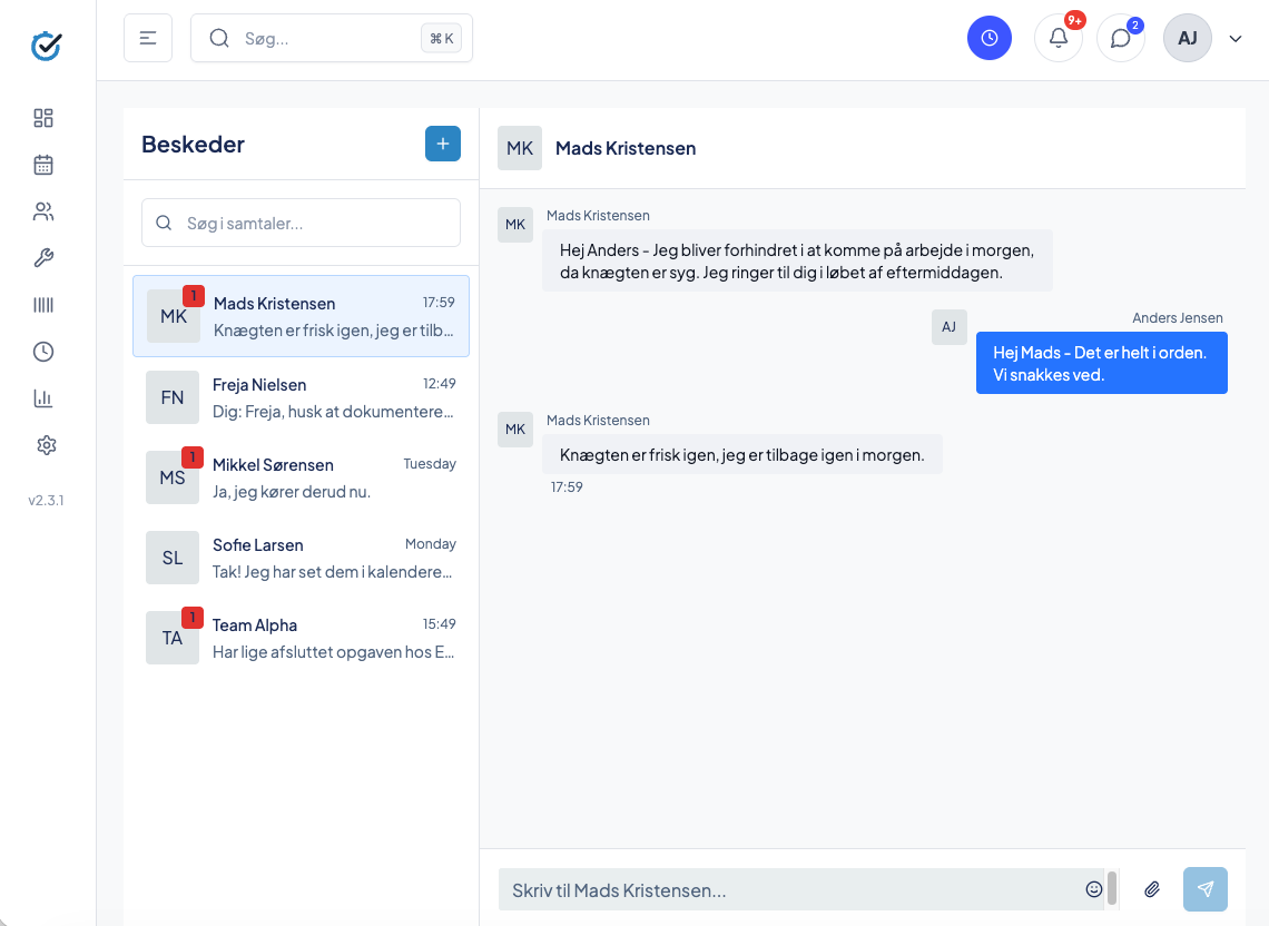 Chat i Servicedrift