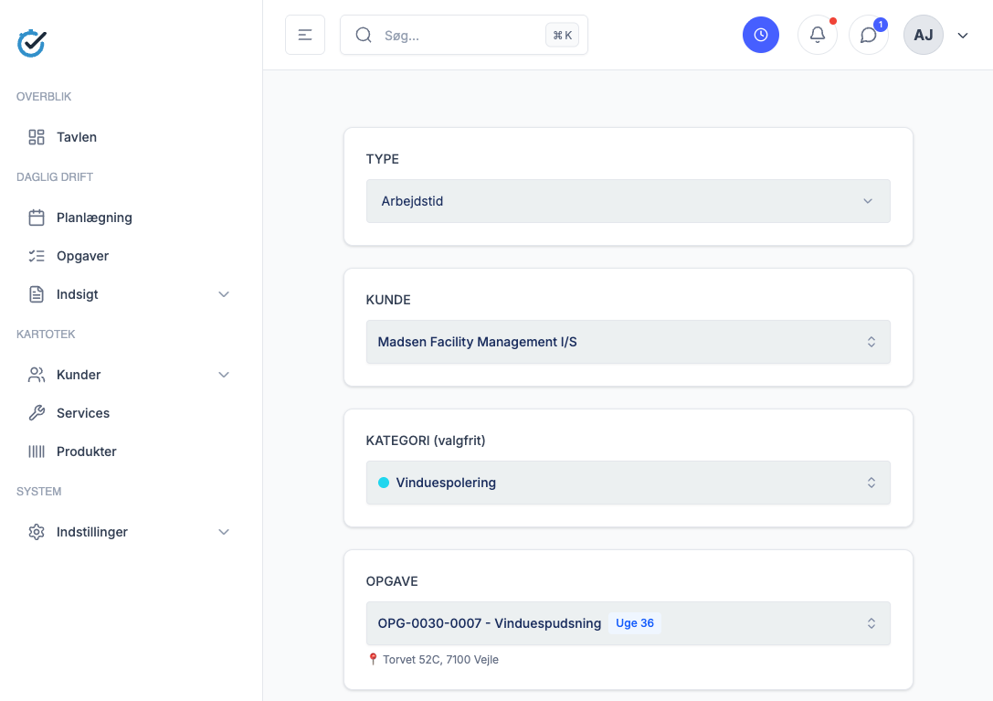 Servicedrift web-platform